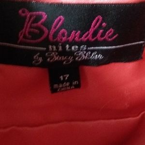 Blondie size 17 peach colored long formal dress. New without tag